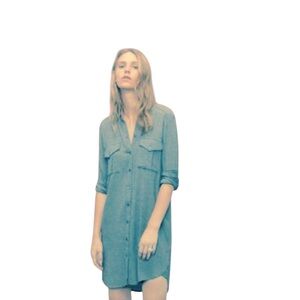 𝐖𝐈𝐋𝐅𝐑𝐄𝐃 𝐅𝐑𝐄𝐄 Army Green Button-Up Shirt Dress